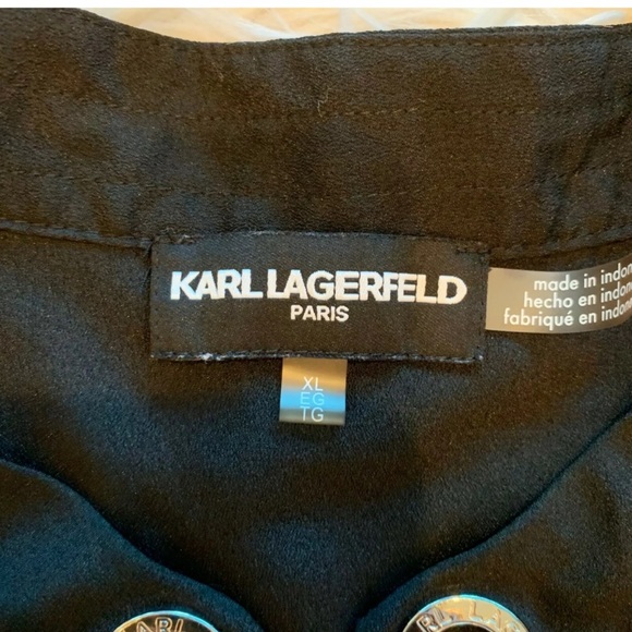 KARL LAGERFELD Black Sleeveless Button Dow… - Picture 3 of 3
